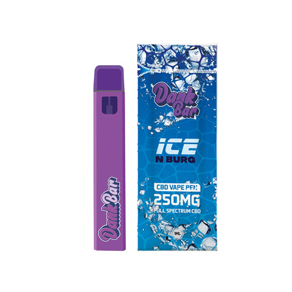 Dank Bar 250mg Full Spectrum CBD Vape Disposable by Purple Dank - 12 flavours